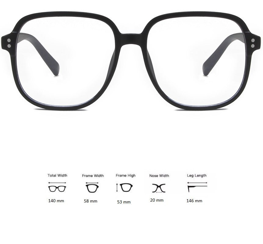 Large Square Frame Oversized Frame Clear Lens Nerd Geek Glasses