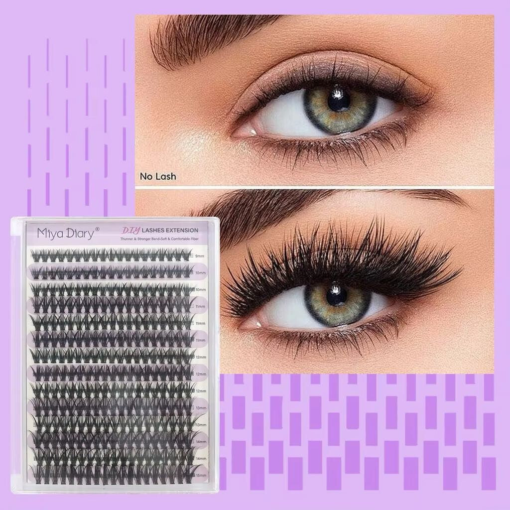 Miya Diary DIY Lash Extension Kit – Professional Eyelash Cluster Kit with Tools