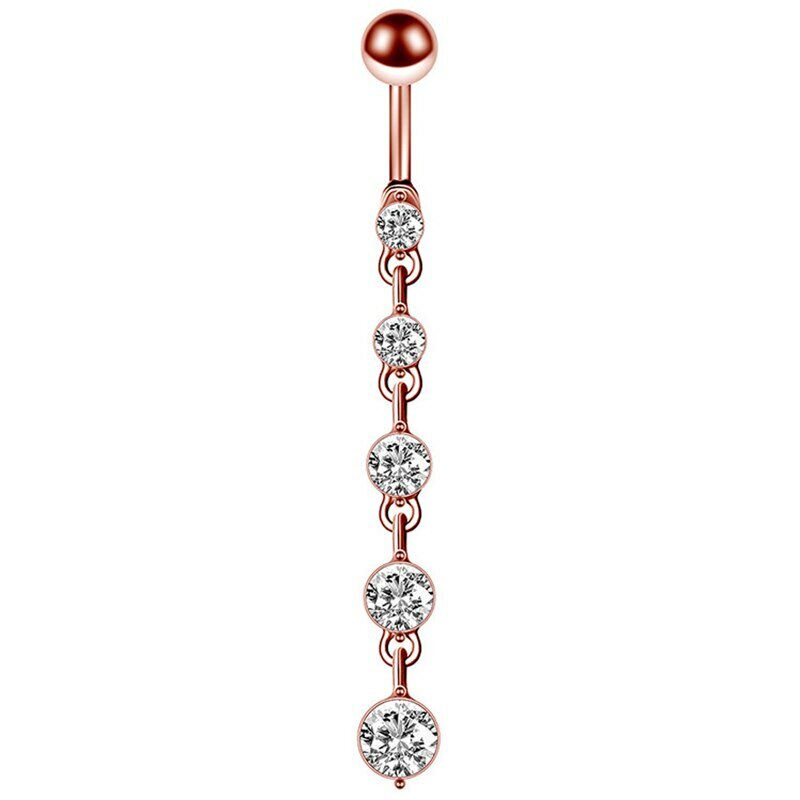 UK Belly Button Bars Body Piercing Ring Drop Dangly Reverse Silver Navel Bar