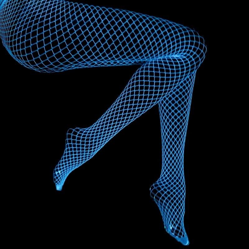 Sexy Women Luminous Fishnet Stockings High Waist Mesh Tights Glow In The Dark UK