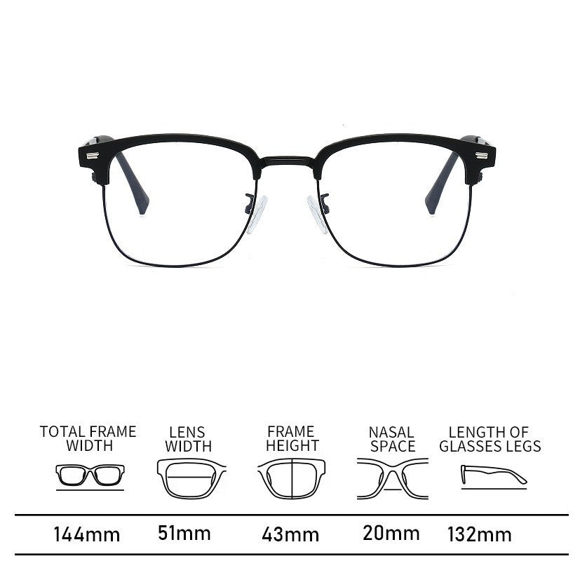 Unisex Metal Square Anti Blue Light Glasses – Eye Protection for Screens