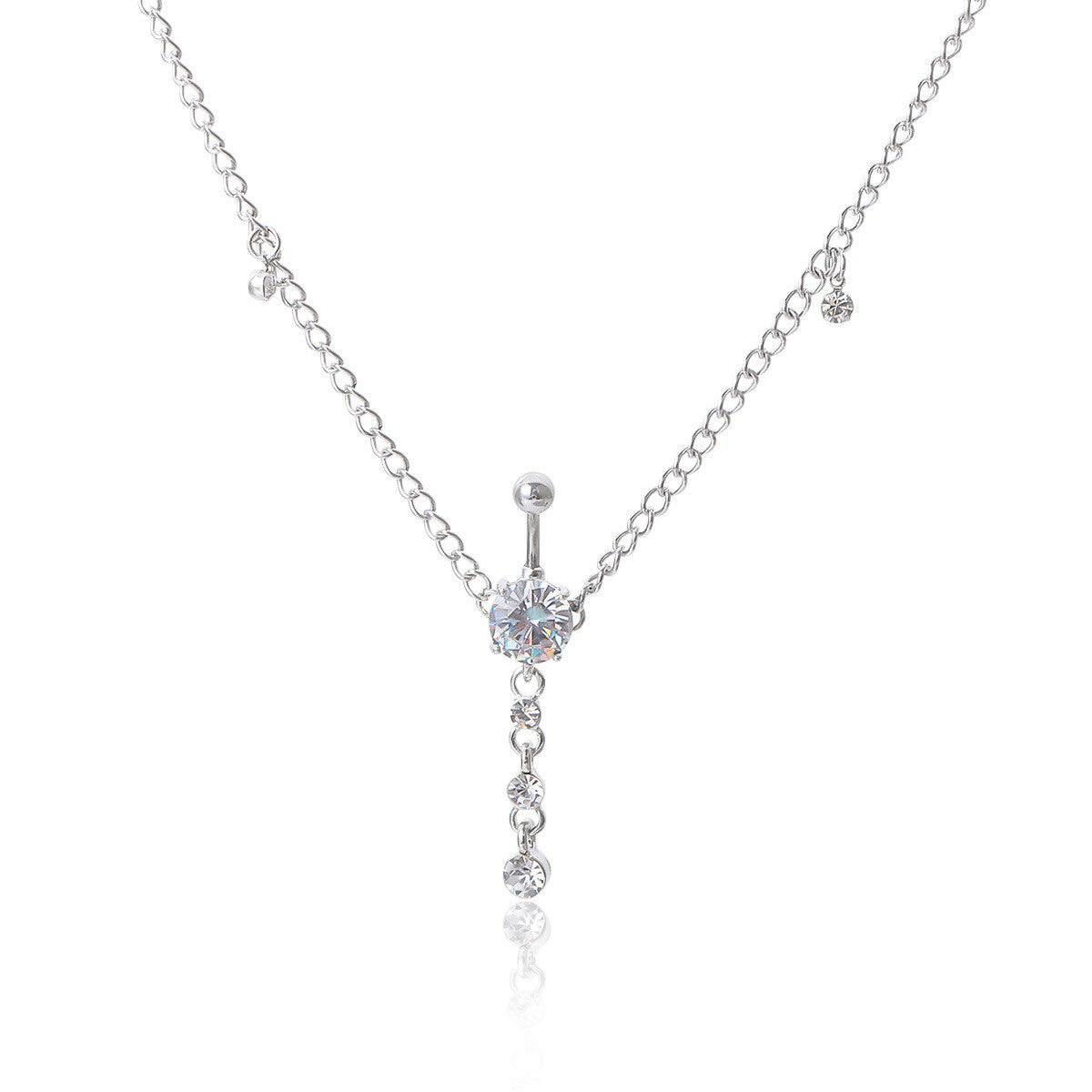 Beauty Crystal CZ Stone Navel Belly Button Ring Bar Body Piercing Jewelry UK