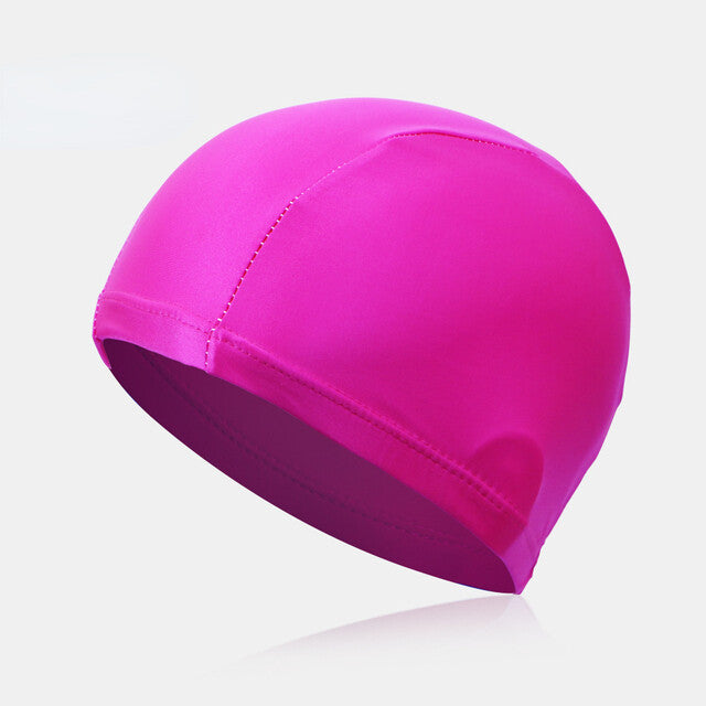 Easy Fit Unisex Adult Swimming Cap Hat Mens Womens Pool Sea Spandex Fabric