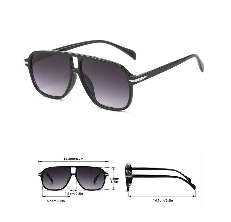 Classic Women' Men' Sunglasses UV400 Protect Double Bridge Aviators Pilot Police