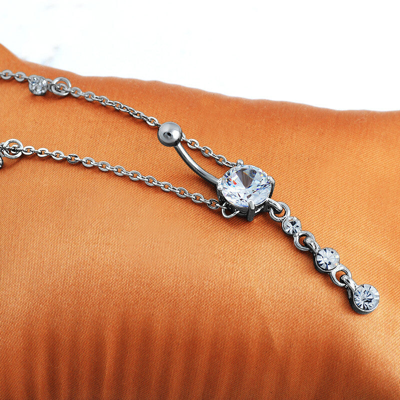 Beauty Crystal CZ Stone Navel Belly Button Ring Bar Body Piercing Jewelry UK