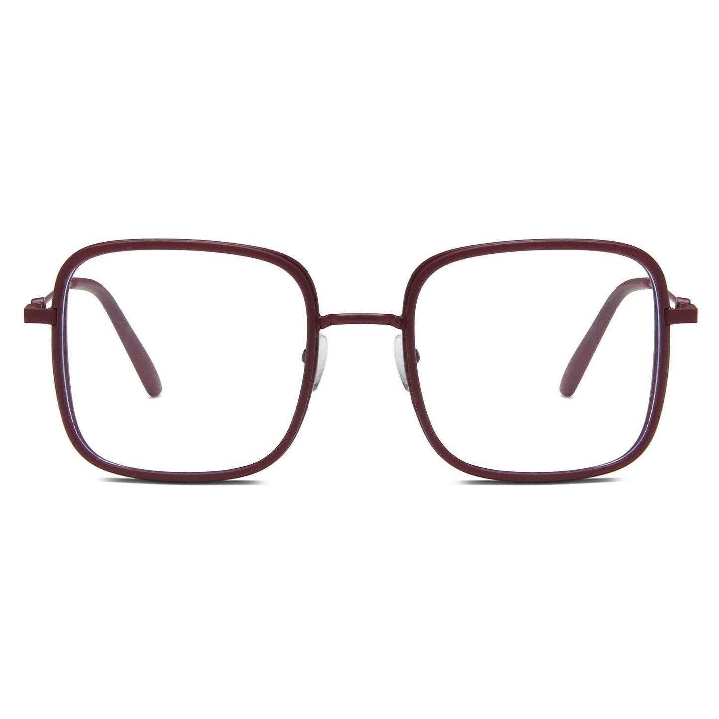 Oversized Square Metal Frame Eyeglasses - Retro Fashion Eyewear for Men & Women