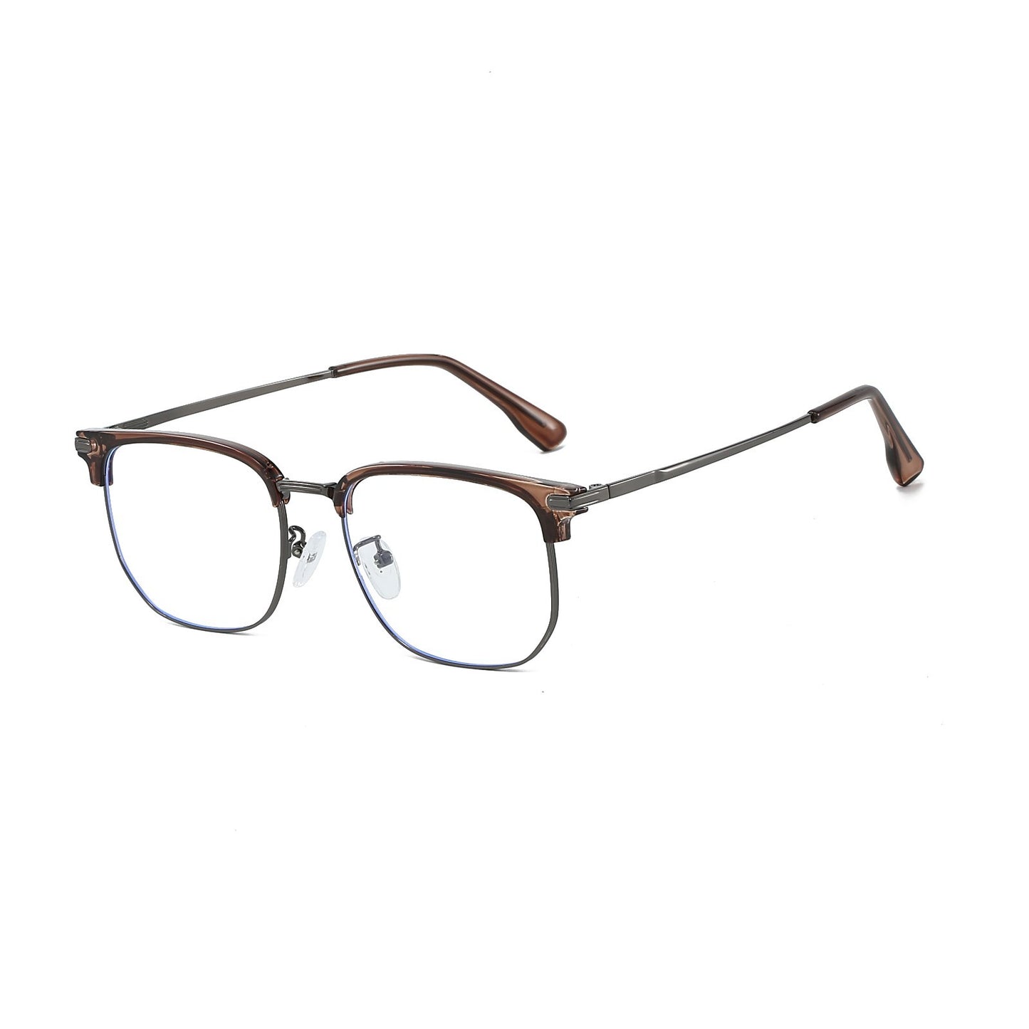 Unisex Classic Metal Square Glasses Anti Blue Light Lenses for Screen Protection