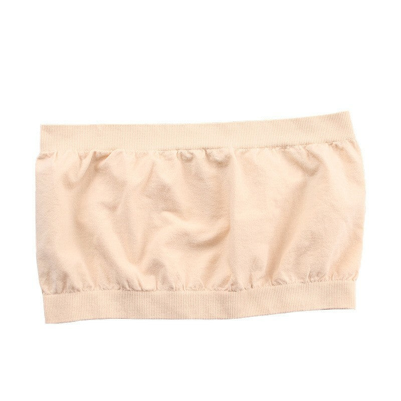 Ladies Plain Printed Boob Tube Strapless Bandeau Elastic Stretch Bra Crop Top