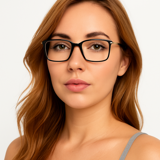 Black Square Anti Blue Light Glasses for Men and Women Classic Computer Eyewear