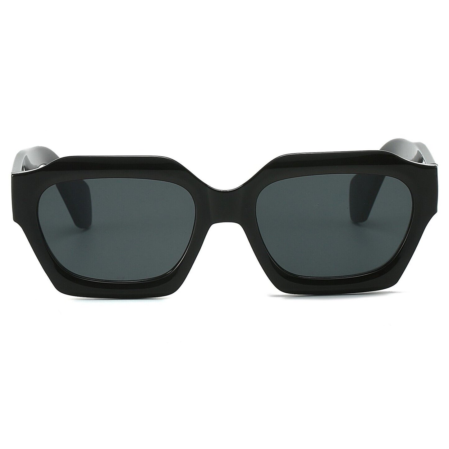 Simple Thick Frame Sunglasses Woman Polygon Euro-American Style Eyewear Glasses