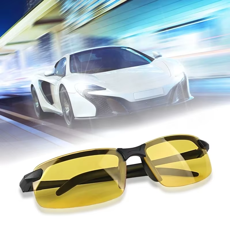 Yellow Night Driving Glasses Safety SunGlasses UV400 Anti Glare Wrap Around UK