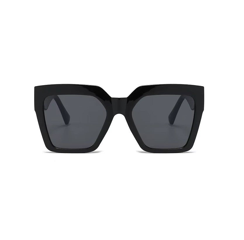 Women's Oversized Square Sunglasses Black UV400 Luxury Gold Temple Fashion Shade