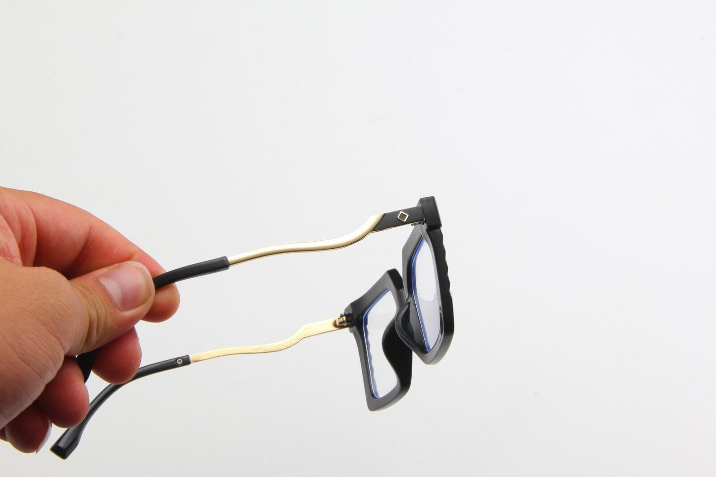 Womens Large Oversized Metal Frame Clear Lens Glasses Retro 80s Fashion