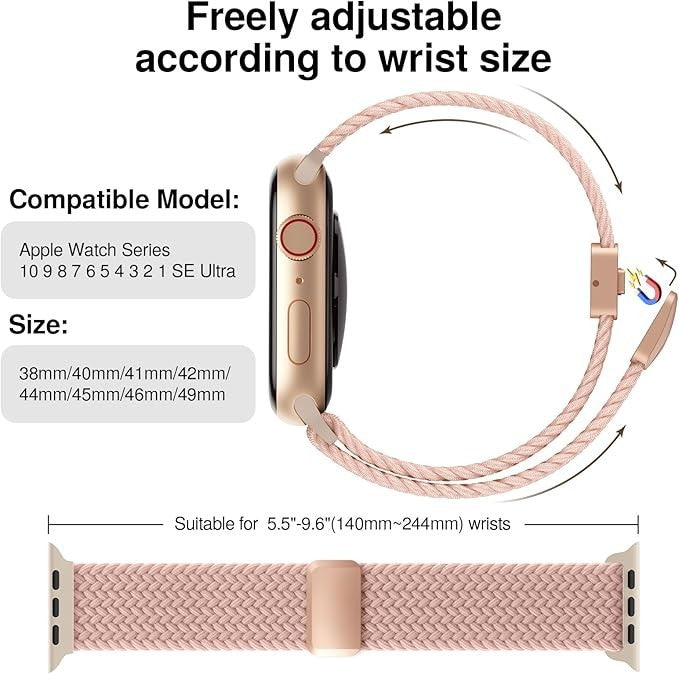 Braided Solo Loop Band for Apple Watch Ultra 2 & Series 11/10/9/8/7/SE – 40-46mm