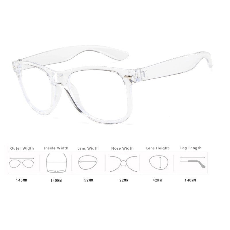 Cool Unisex Crystal Clear Lens Nerd Geek Glasses Eyewear For Men Womens Vintage