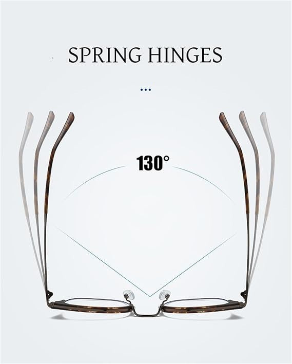 Unisex Retro Metal Square Frame Glasses – Blue Light Blocking for Work & Study