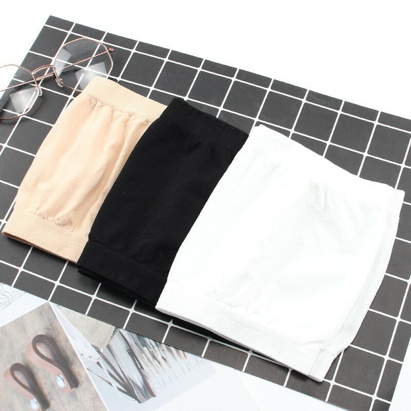 Ladies Plain Printed Boob Tube Strapless Bandeau Elastic Stretch Bra Crop Top