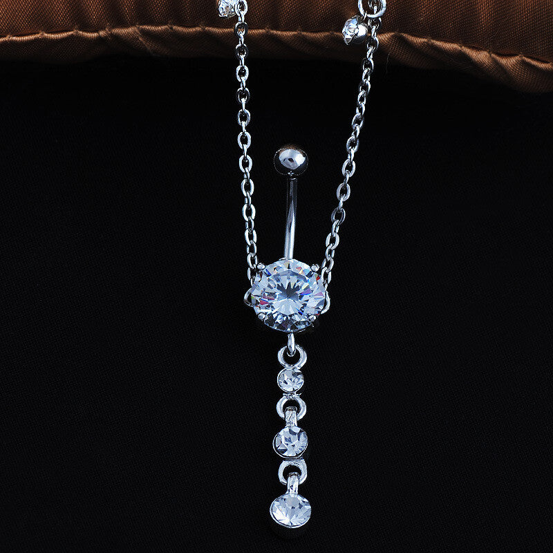 Beauty Crystal CZ Stone Navel Belly Button Ring Bar Body Piercing Jewelry UK