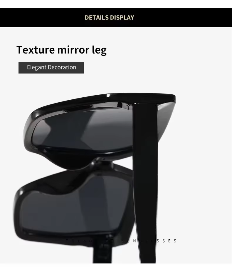 Women's Oversized Square Sunglasses Black UV400 Fashion Designer Style Shades