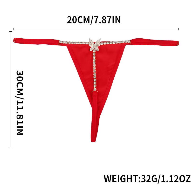 Women Chain Thong Sexy Panties Rhinestone Crystal Body Waist Jewelry