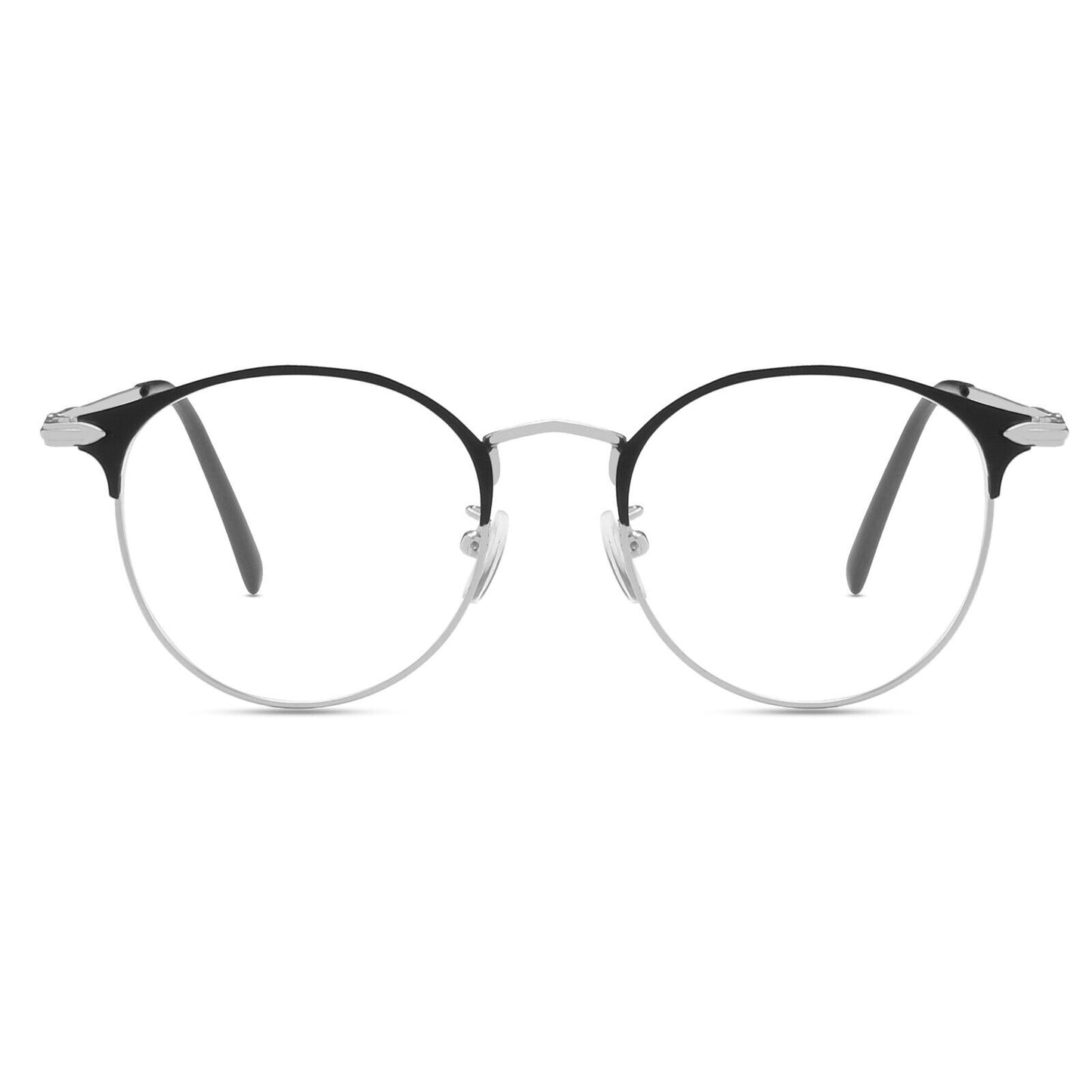 Unisex Round Metal Frame Clear lens Retro Geek Glasses