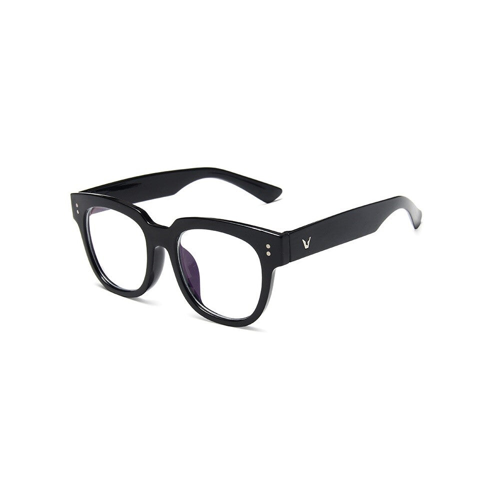 Retro Clear Lens Glasses Square Eyewear Unisex Mens/Womens Black/Amber/Clear