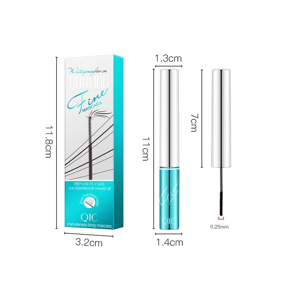 QIC Curling Fine Mini Mascara Long Lasting Skinny Micro-Cara 2.5mm Thin Brush