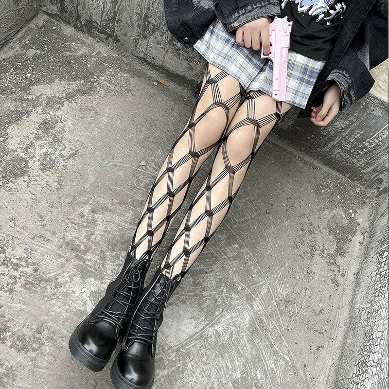 Women Hollow Out Stockings Mesh Tights Fishnet Thigh High Pantyhose Sexy Socks