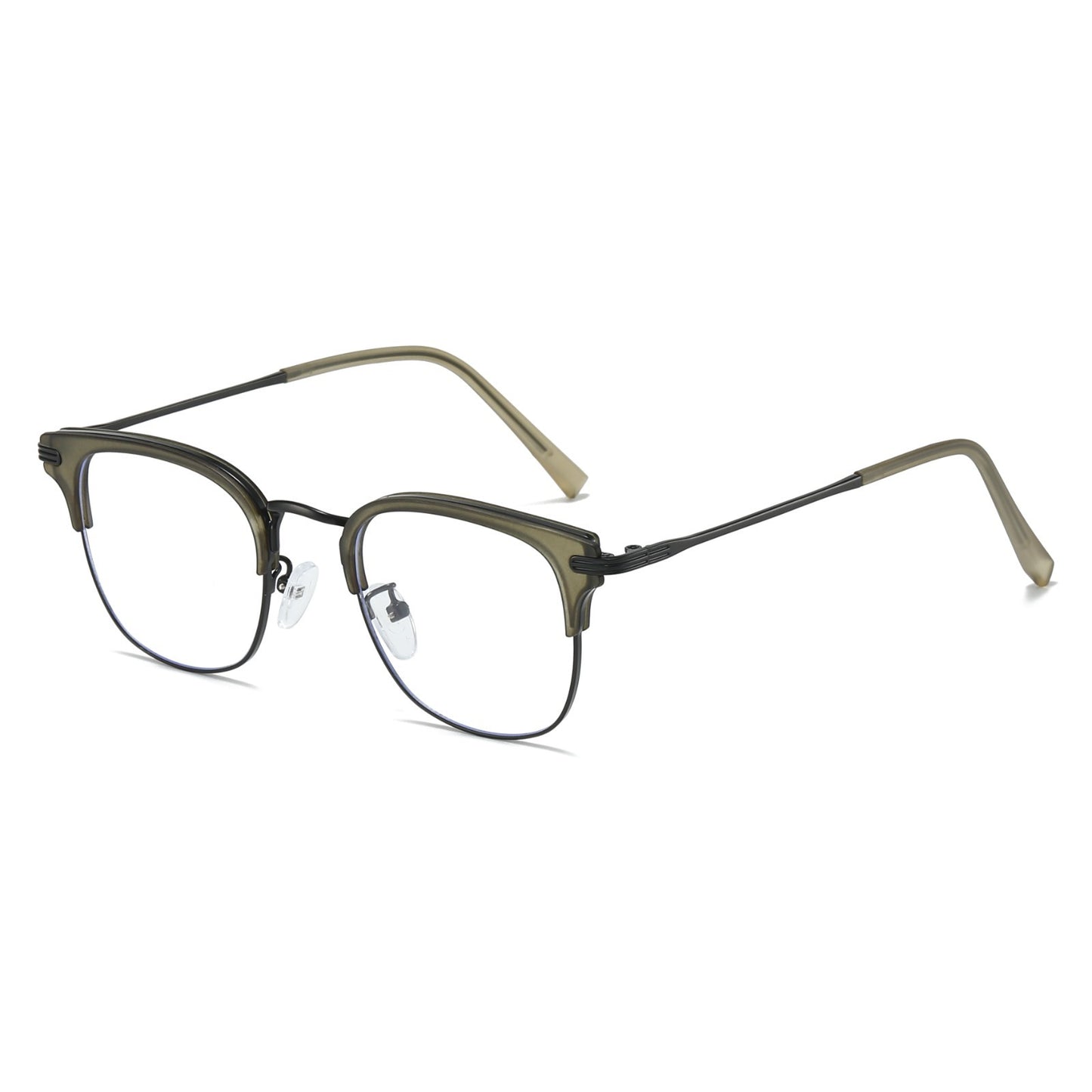 Unisex Retro Metal Square Frame Glasses – Blue Light Blocking for Work & Study