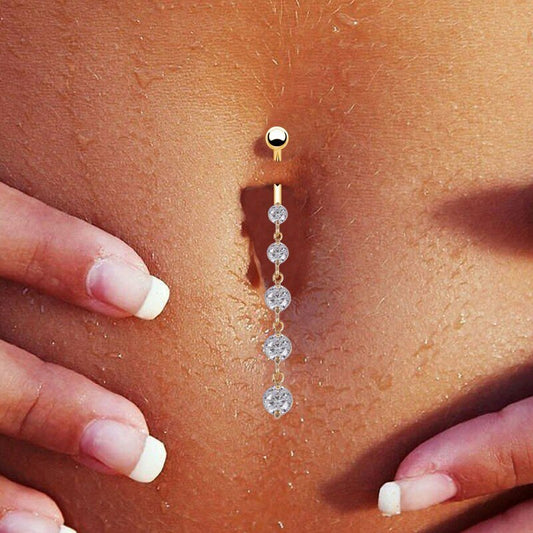 UK Belly Button Bars Body Piercing Ring Drop Dangly Reverse Silver Navel Bar