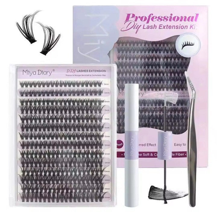 Miya Diary DIY Lash Extension Kit – Professional Eyelash Cluster Kit with Tools