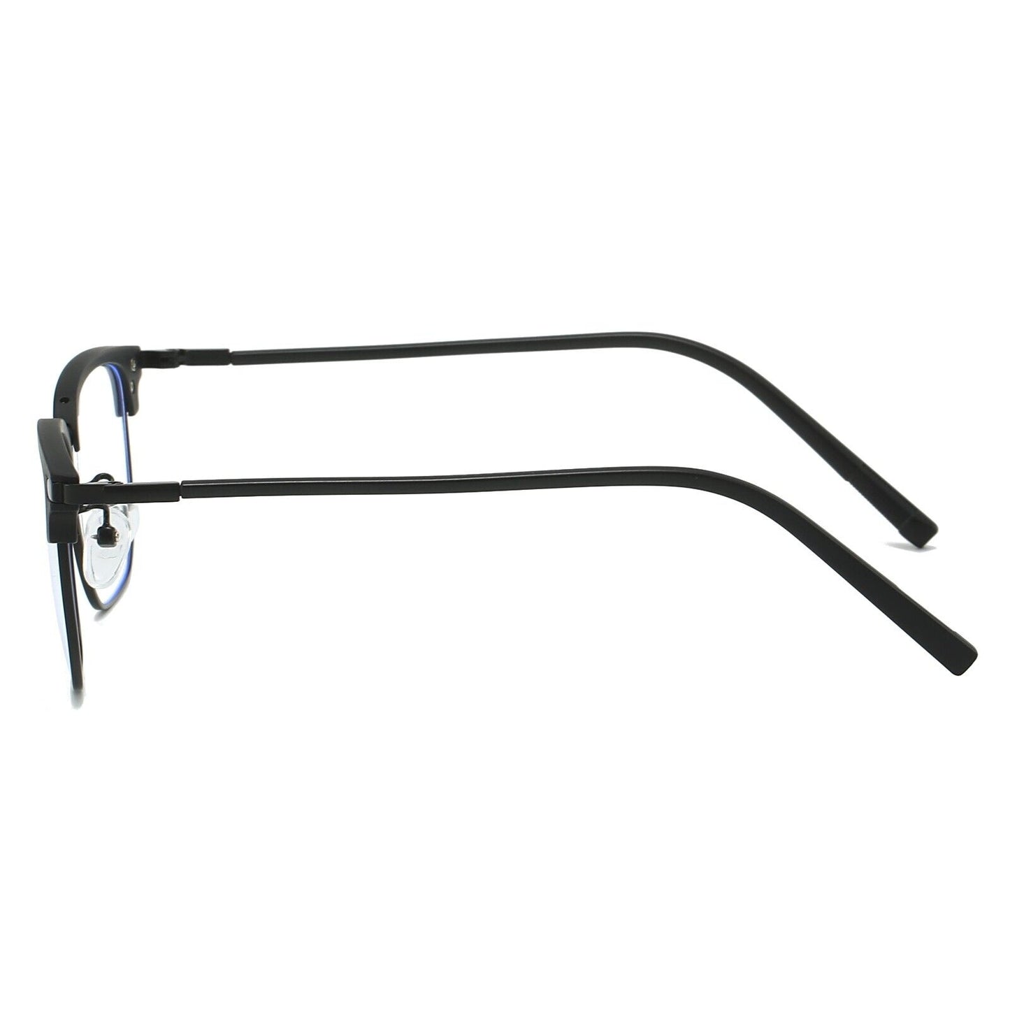 Square Anti Blue Light Half Rim Glasses - Stylish Metal Frame Eyewear Unisex