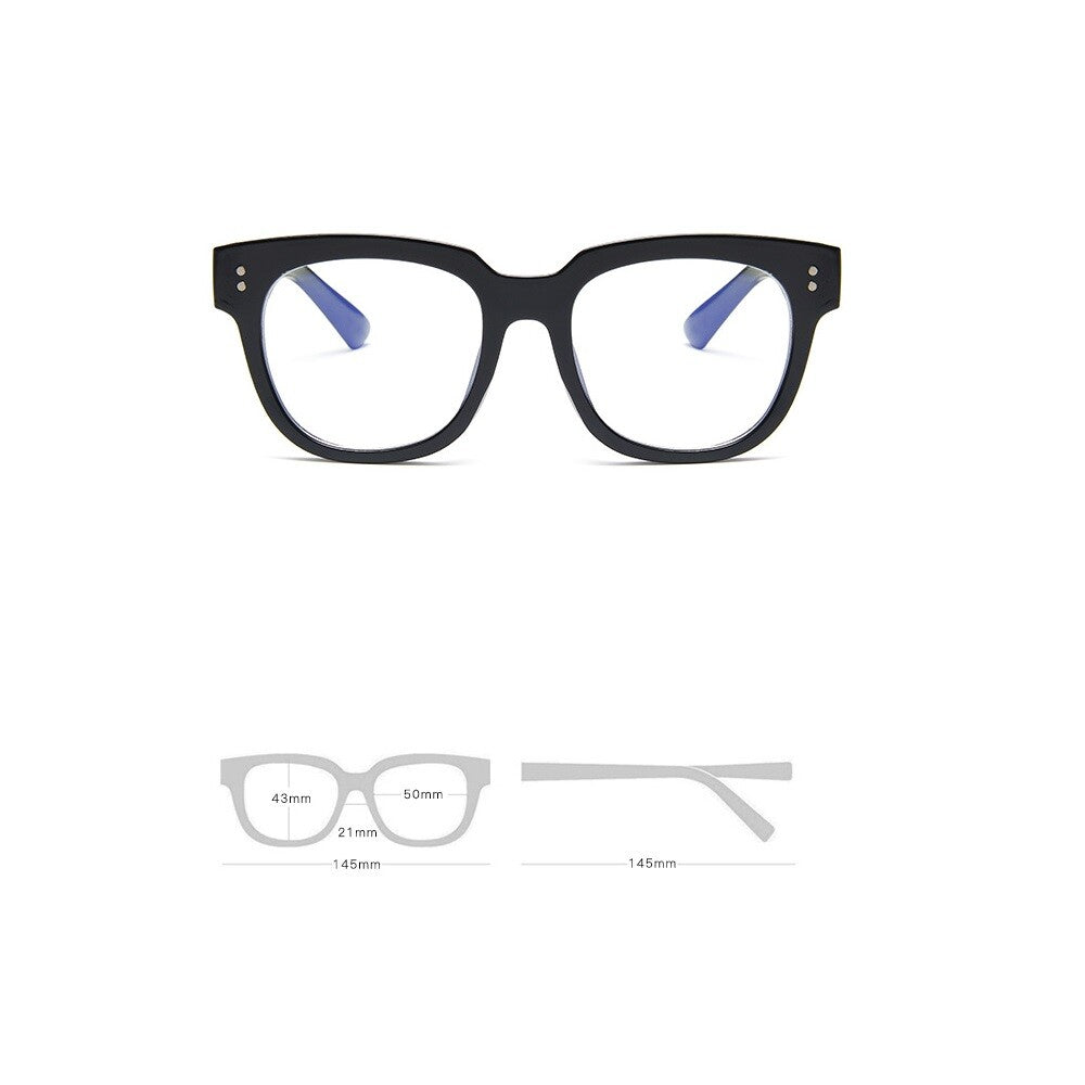 Retro Clear Lens Glasses Square Eyewear Unisex Mens/Womens Black/Amber/Clear