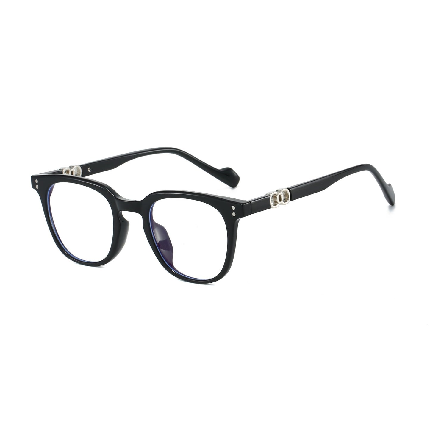 Black Unisex Trendy Round Frame Blue Light Glasses – Digital Screen Protection