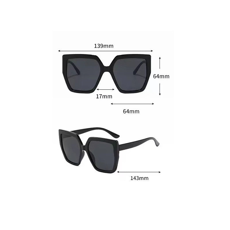 Women's Oversized Square Sunglasses Black UV400 Fashion Designer Style Shades