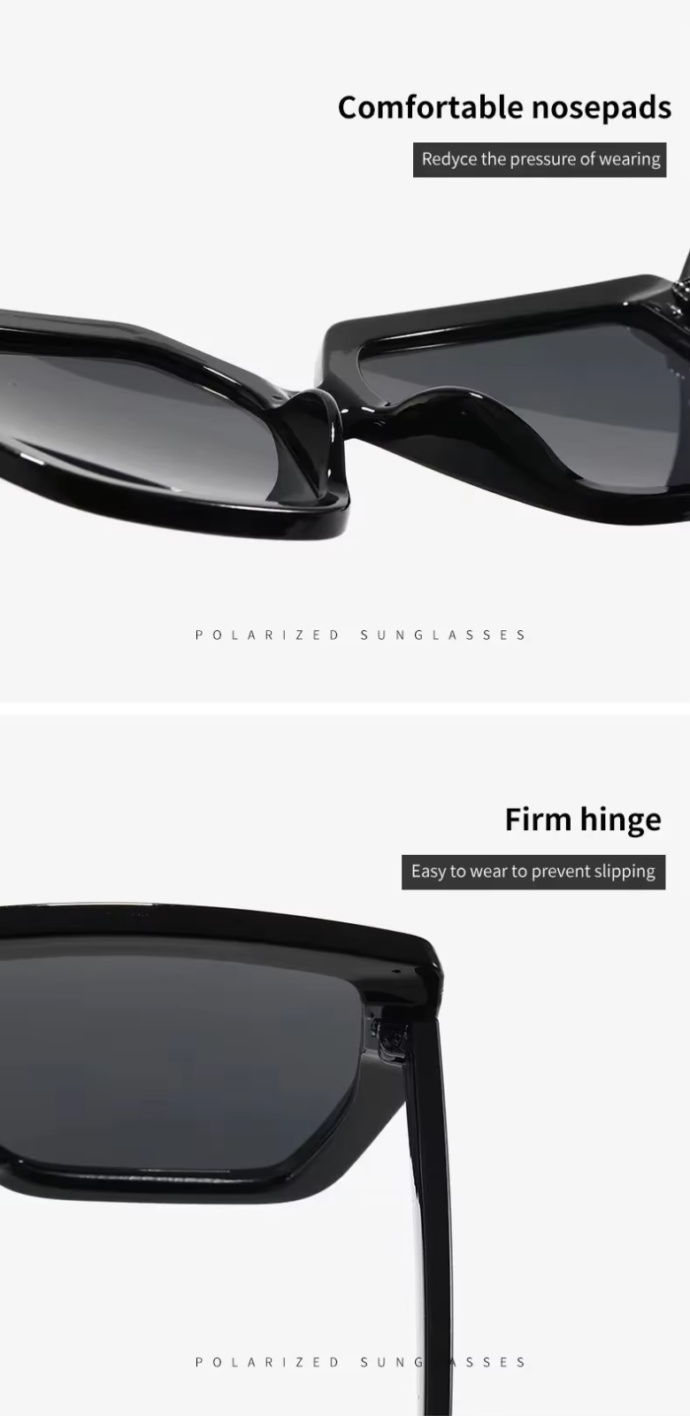 Women's Oversized Square Sunglasses Black UV400 Fashion Designer Style Shades