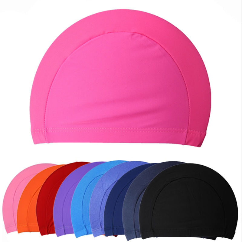 Easy Fit Unisex Adult Swimming Cap Hat Mens Womens Pool Sea Spandex Fabric