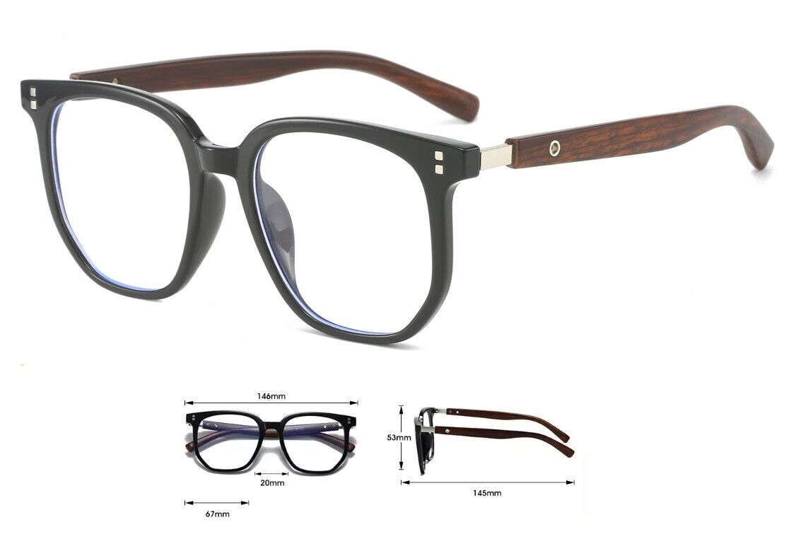 Eyeglasses Frames Trend Flat Glasses Men Women Wood Grain Legs Fashion Style