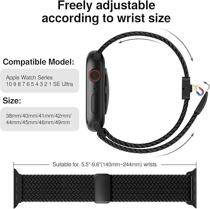 Braided Solo Loop Band for Apple Watch Ultra 2 & Series 11/10/9/8/7/SE – 40-46mm