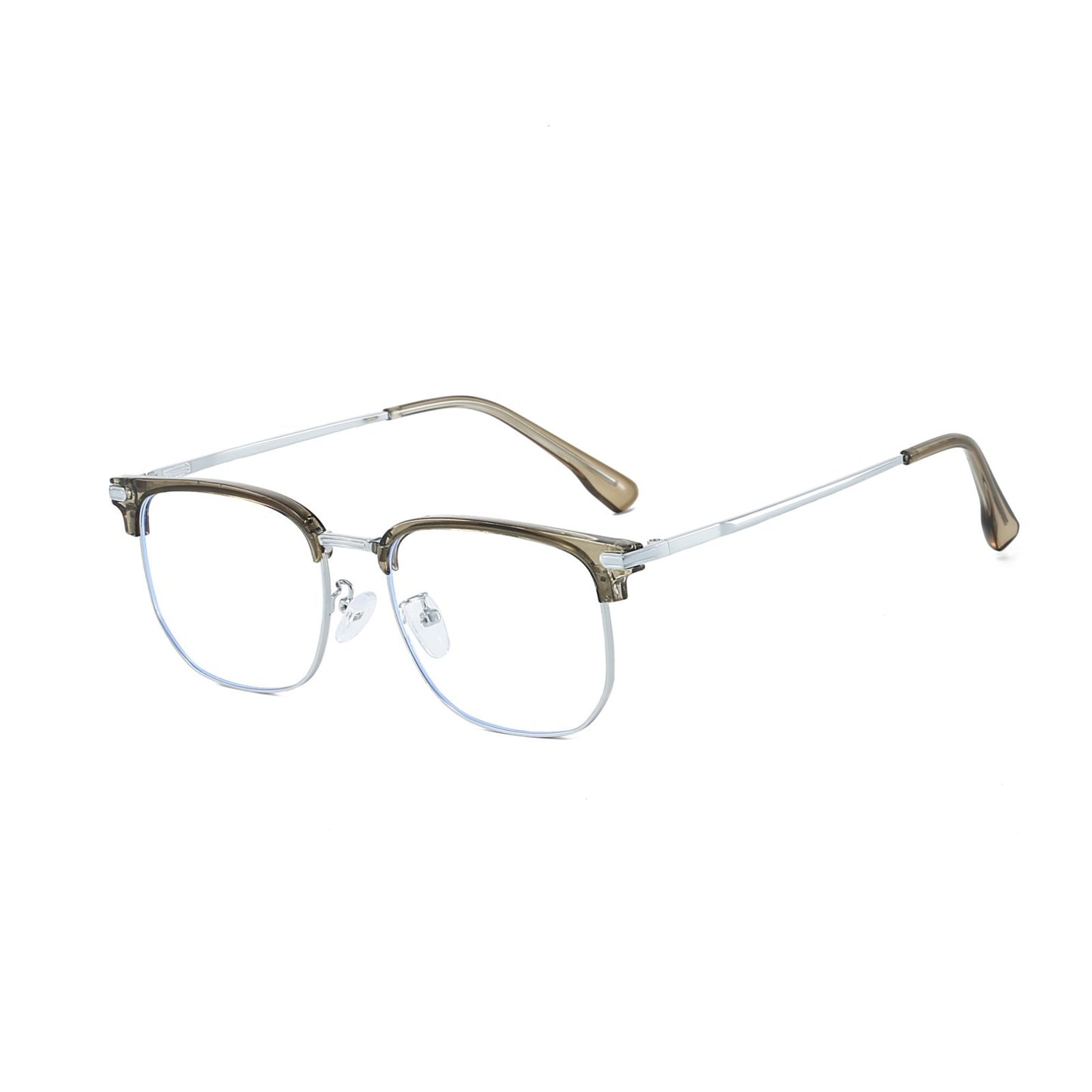 Unisex Classic Metal Square Glasses Anti Blue Light Lenses for Screen Protection