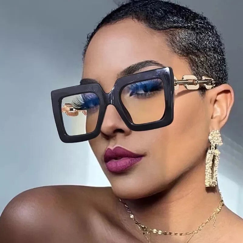 Black fashion New style Goggles Women Oversized Square Glasses Frames Men/Women