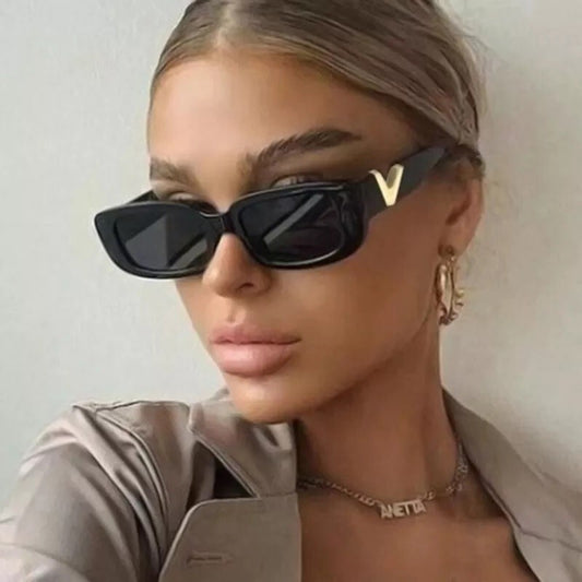 Vintage Sunglasses Frames For Women Rectangle Full Rim Small Wide Square Eyewear