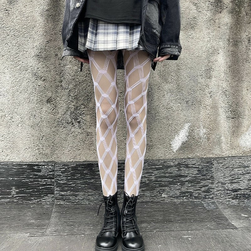 Women Hollow Out Stockings Mesh Tights Fishnet Thigh High Pantyhose Sexy Socks