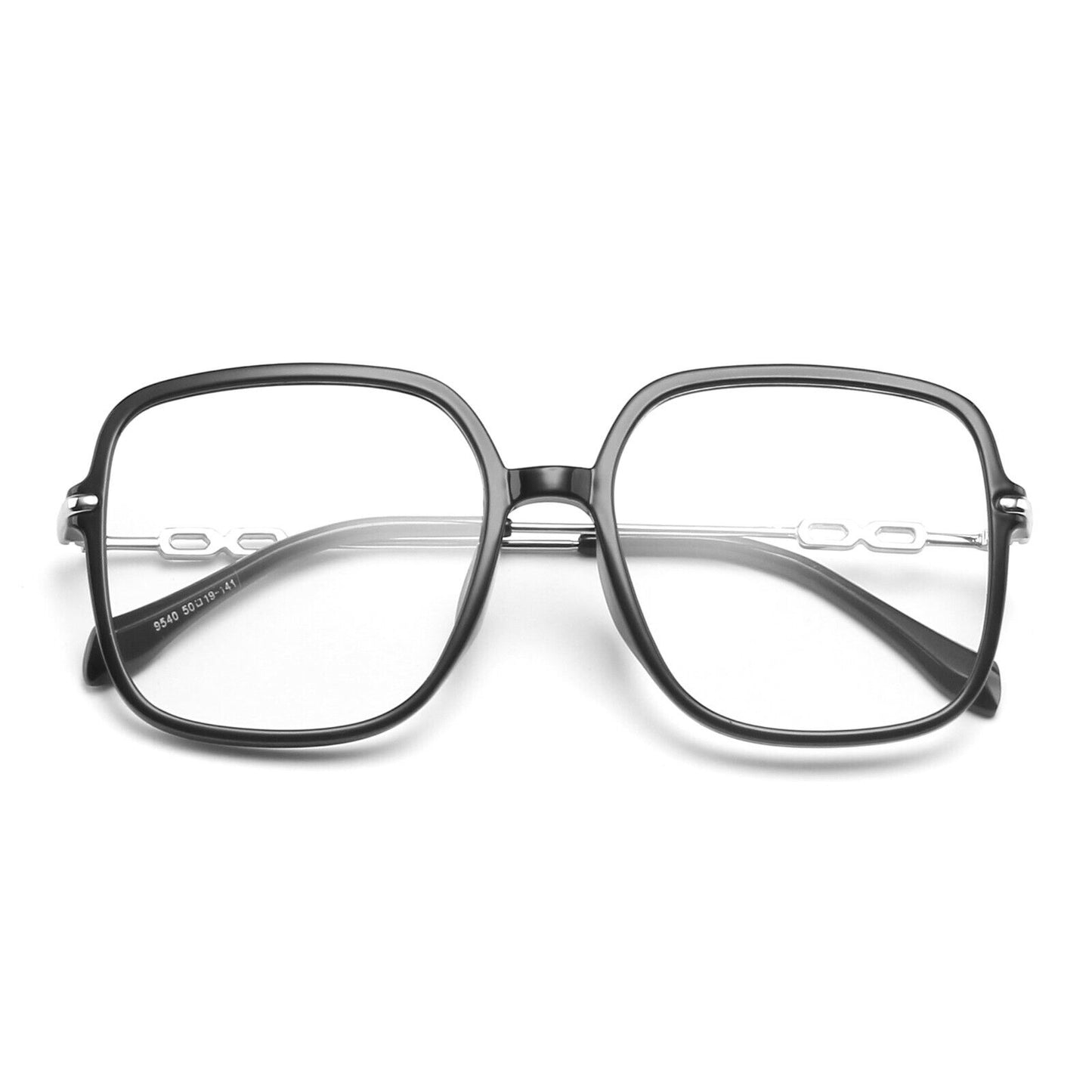 Vintage Oversized Square Eyeglasses - Retro Bold Frame Fashion Eyewear Unisex