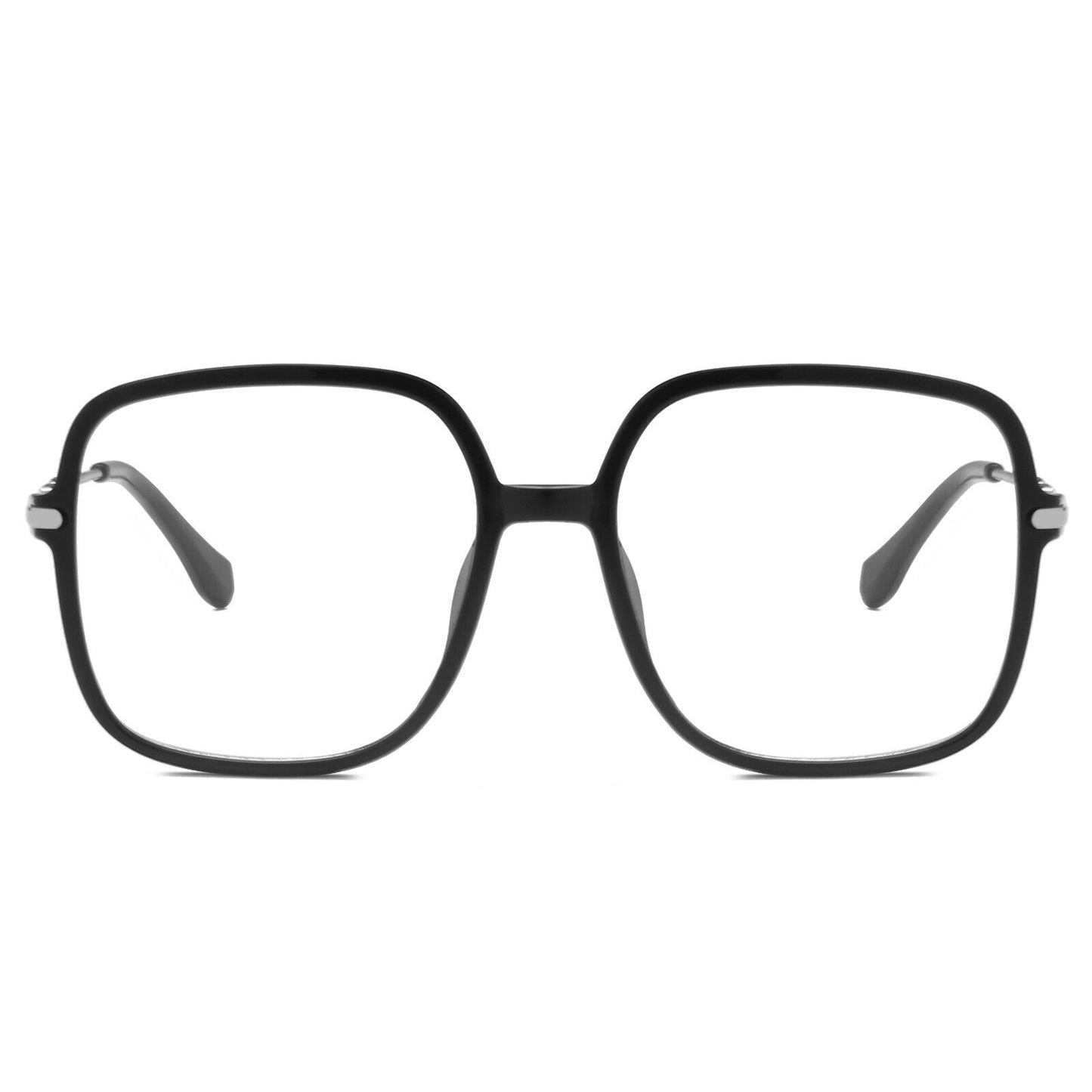 Vintage Oversized Square Eyeglasses - Retro Bold Frame Fashion Eyewear Unisex