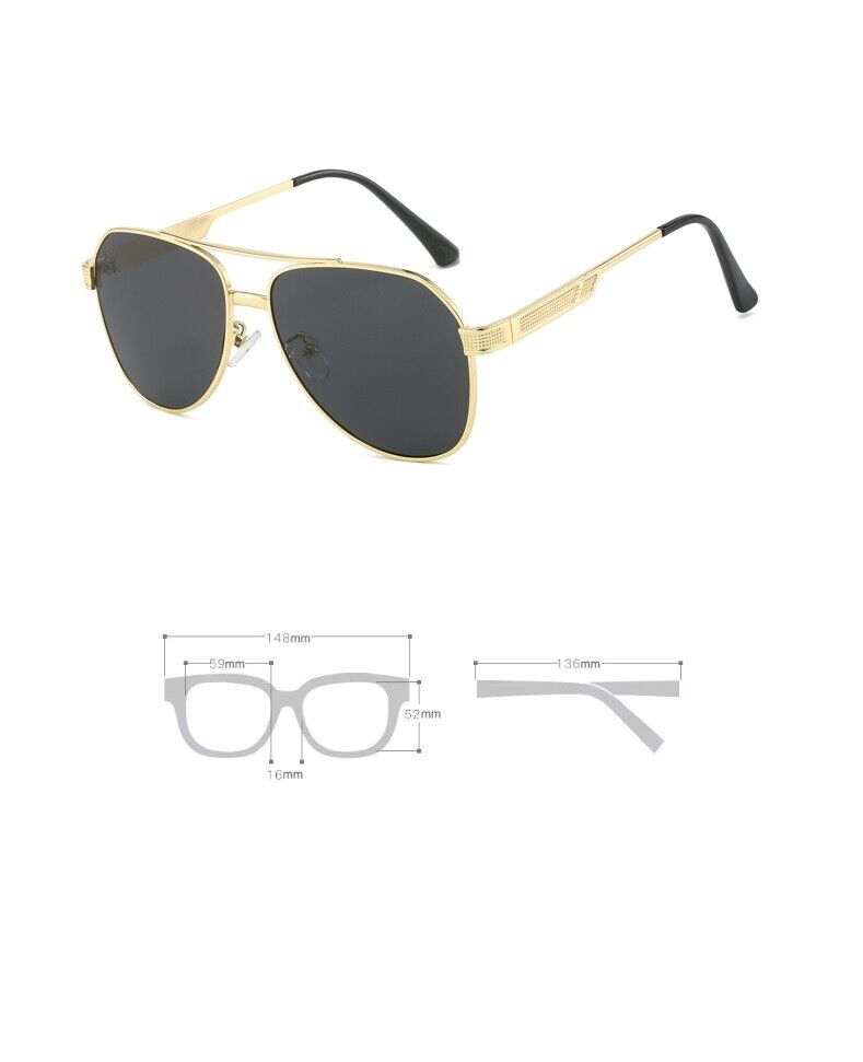 Classic Women' Men' Metal Frame Double Beam Shades Anti-UV400 Sunglasses