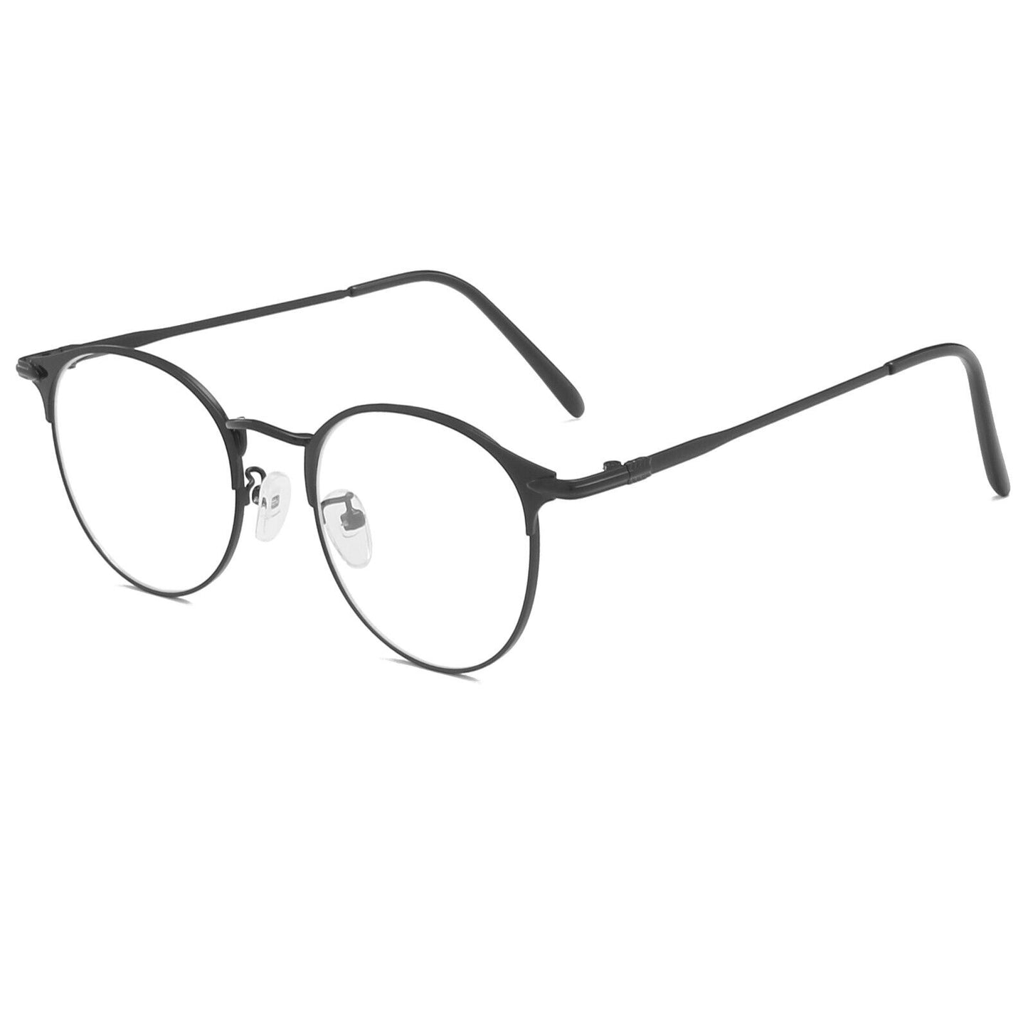 Unisex Round Metal Frame Clear lens Retro Geek Glasses