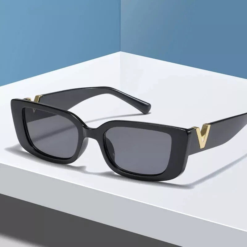 Vintage Sunglasses Frames For Women Rectangle Full Rim Small Wide Square Eyewear