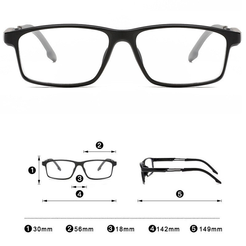 Blue Light Blocking Glasses Rectangle Black Computer Glasses UV400 Unisex UK