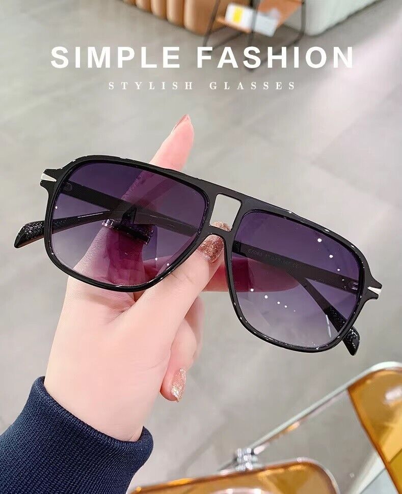 Classic Women' Men' Sunglasses UV400 Protect Double Bridge Aviators Pilot Police
